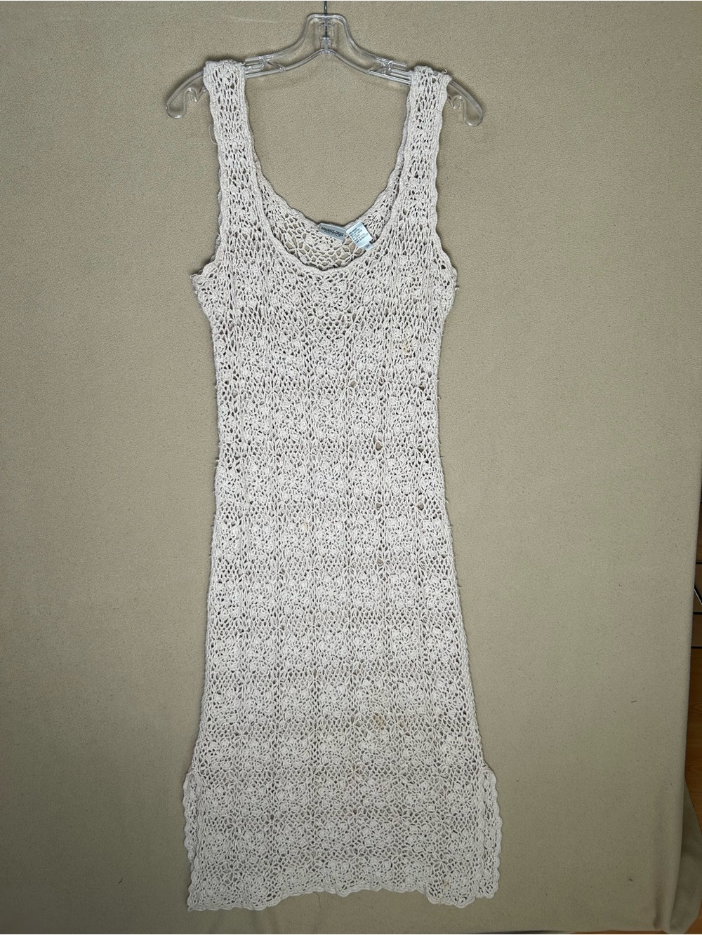 Newport News plus size Cream Crochet Scoop-Neck Knit Dress. Size 2X Boho